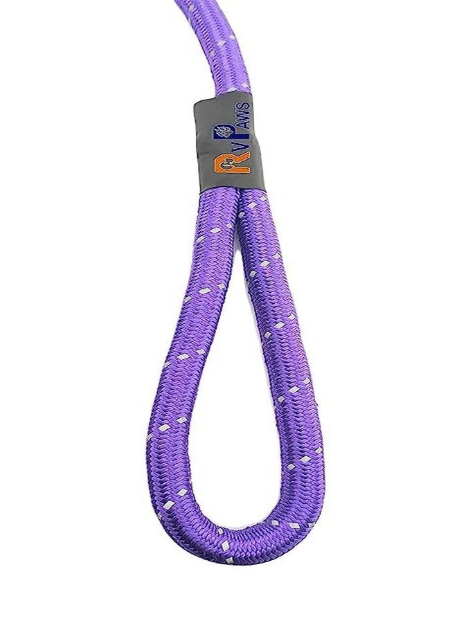 Pups&Pets حبل مقود متين من Pups&Pets، مصنوع من النايلون العاكس بقطر 12 مم، مزود بخطاف قوي، مثالي للمشي في الهواء الطلق للكلاب الصغيرة والمتوسطة الحجم والجراء (بنفسجي). - Image 3